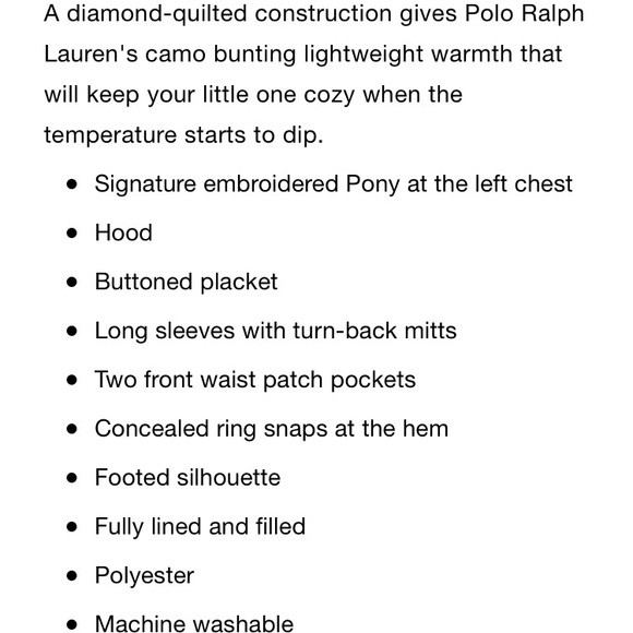 NEW Ralph Lauren Snowsuit/Bunting 3M - Picture 3 of 3